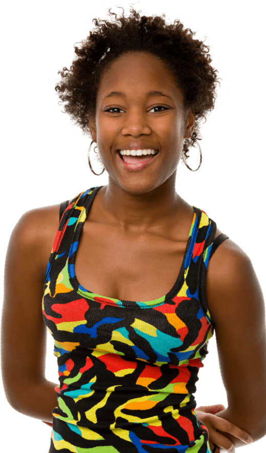 Female teenager smiling